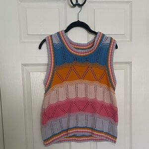 Multi colored sweater vest
